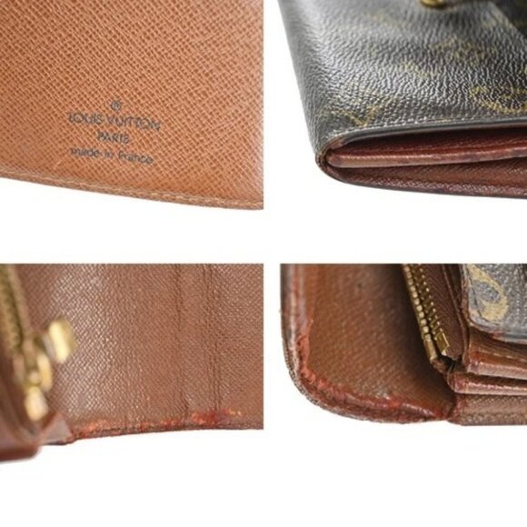 LOUIS VUITTON LV Logo 2 Set Bifold Wallet Monogram Leather Brown 02TA216 - Picture 8 of 9